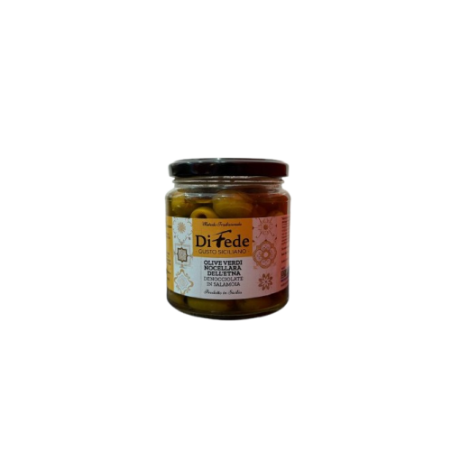 Olive Verdi Nocellara dell'Etna denocciolate in salamoia Di Fede
