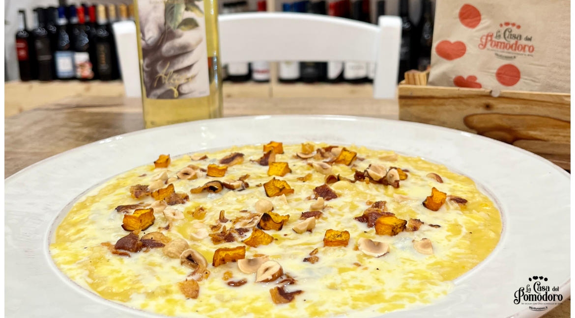 Risotto con Zucca, Pancetta, Gorgonzola e Nocciole